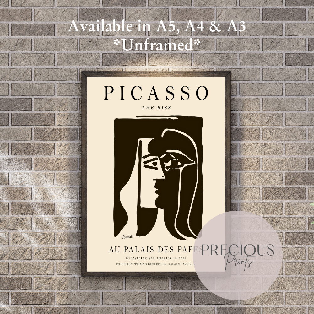 Picasso The Kiss Exhibition Print / Vintage Gallery Wall Art / High Gloss