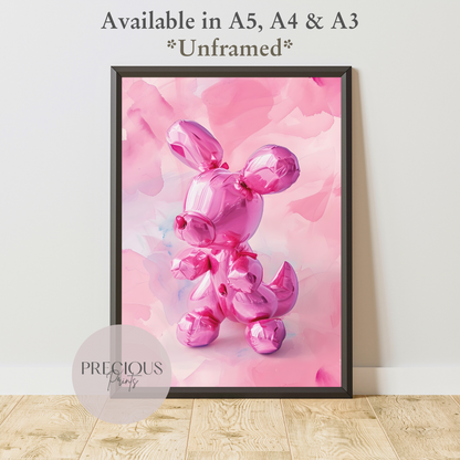Balloon Dog Puppy Preppy Print / Pop Art / Trendy Wall Art / Eclectic Print