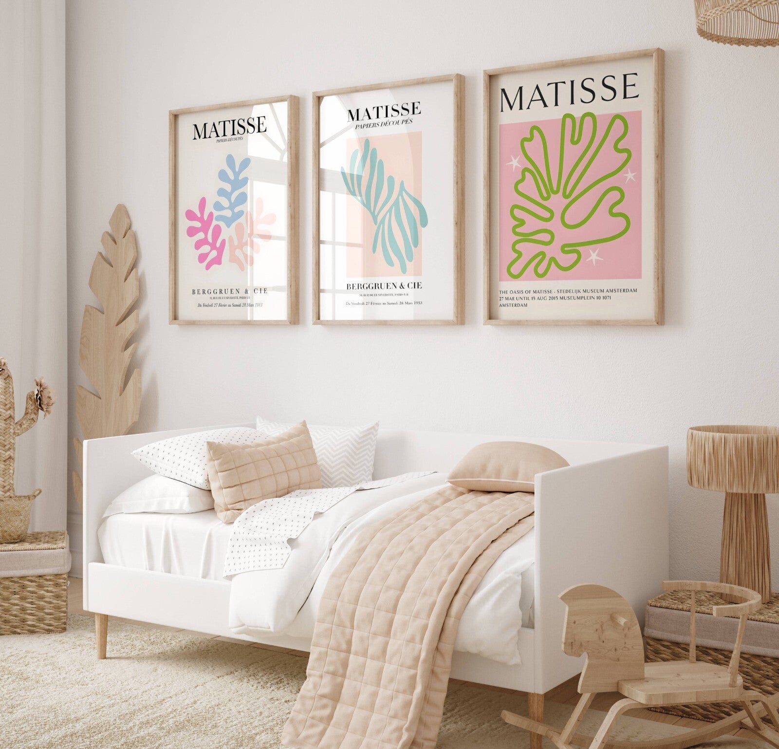 Set of 3 Exhibition Posters Matisse Pastel Multi Color Wall Art Gallery Prints