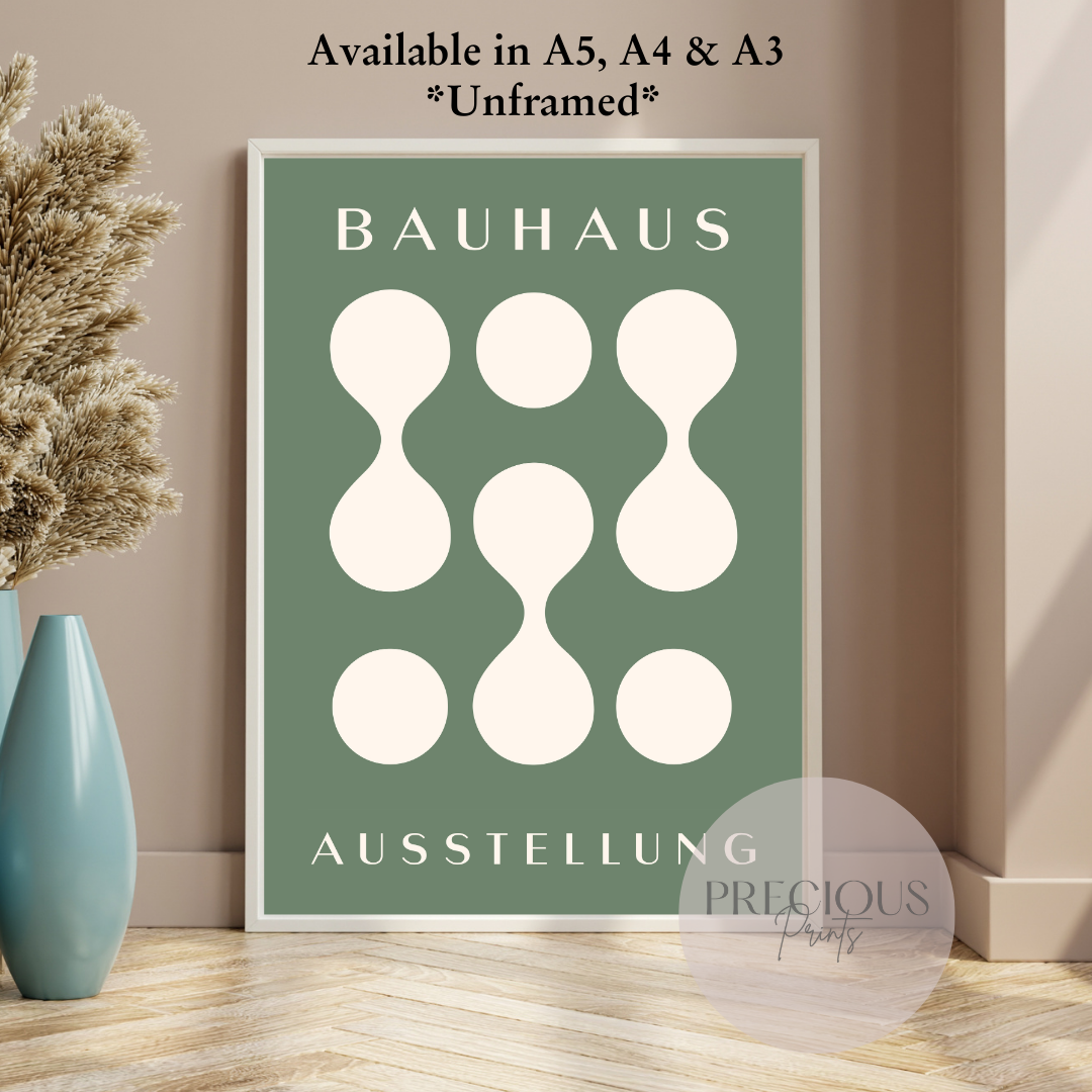 Sage Green Bauhaus Print A5 A4 A3 Art Exhibition Sage Green Poster