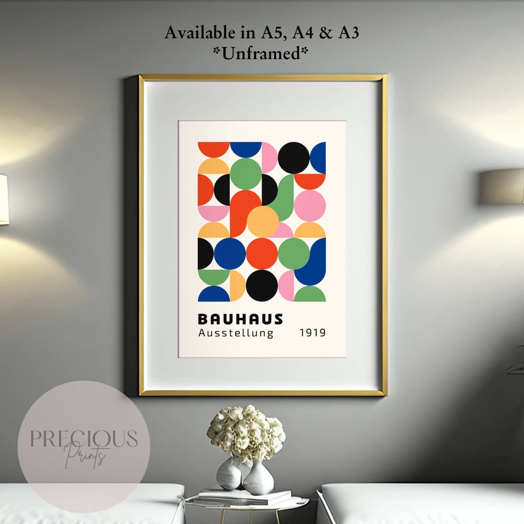 Colourful Textured Bauhaus Art Print A5 A4 A3 Art Exhibition Poster