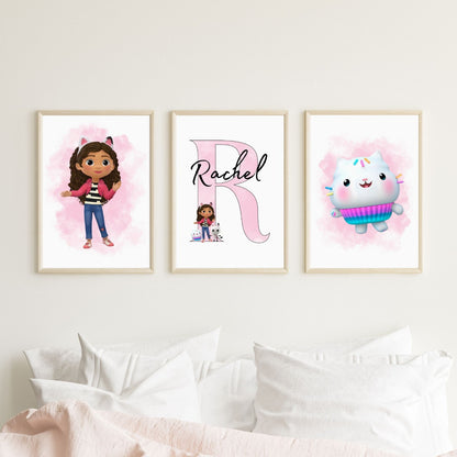 Childrens Personalised Gabby's Dollhouse Print - A5 A4 A3 Unframed