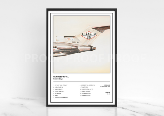 Beastie Boys Licensed to Ill Music Singles Poster / Music Gift / Christmas Gift