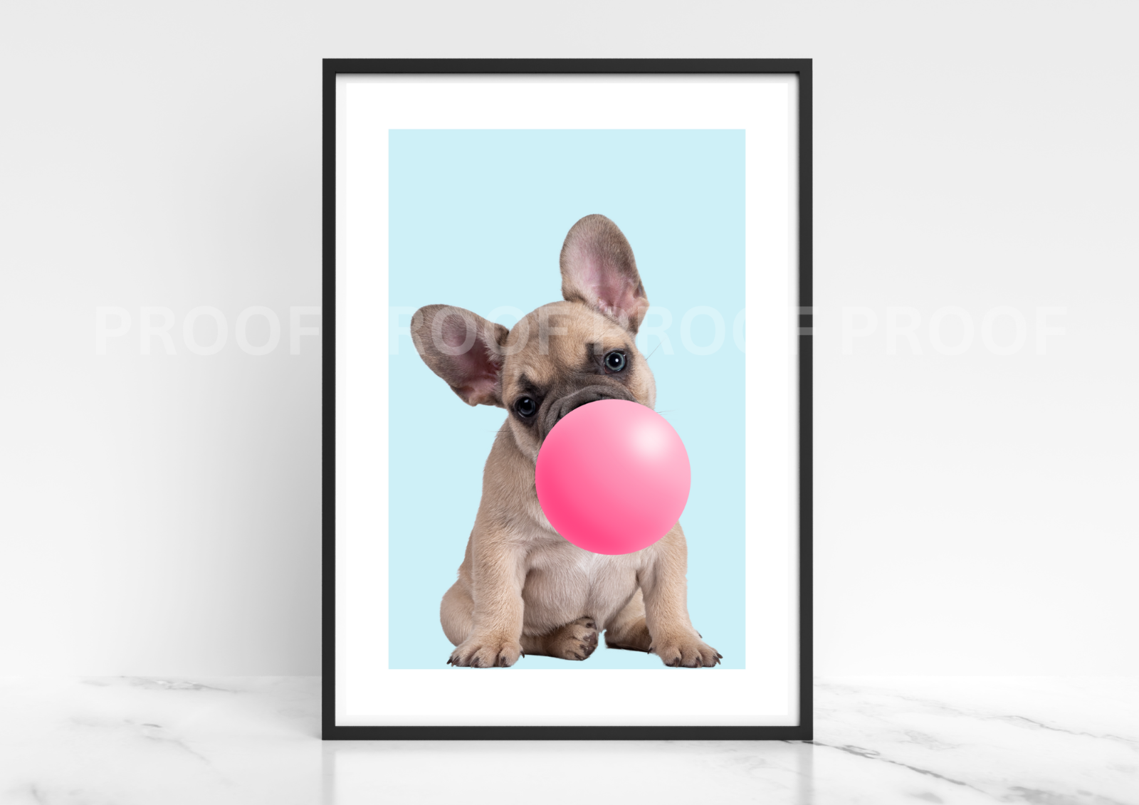 Dog Puppy Blowing Bubble Poster Print Bubble Gum Puppy DogA5 A4 A3