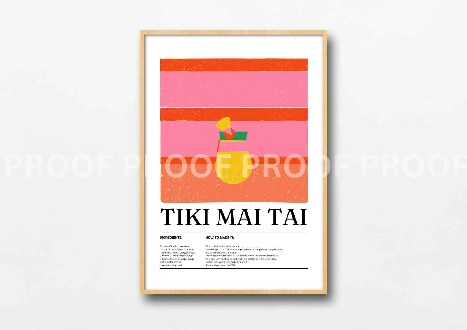 Colourful Cocktail Preppy Prints Poster / Vintage Retro Prints