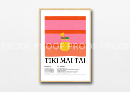Colourful Cocktail Preppy Prints Poster / Vintage Retro Prints