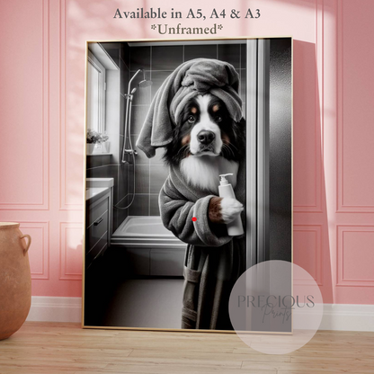 Bernese Mountain Dog Wall Art / Funny Wall Art / Funny Prints / Bathroom Humour