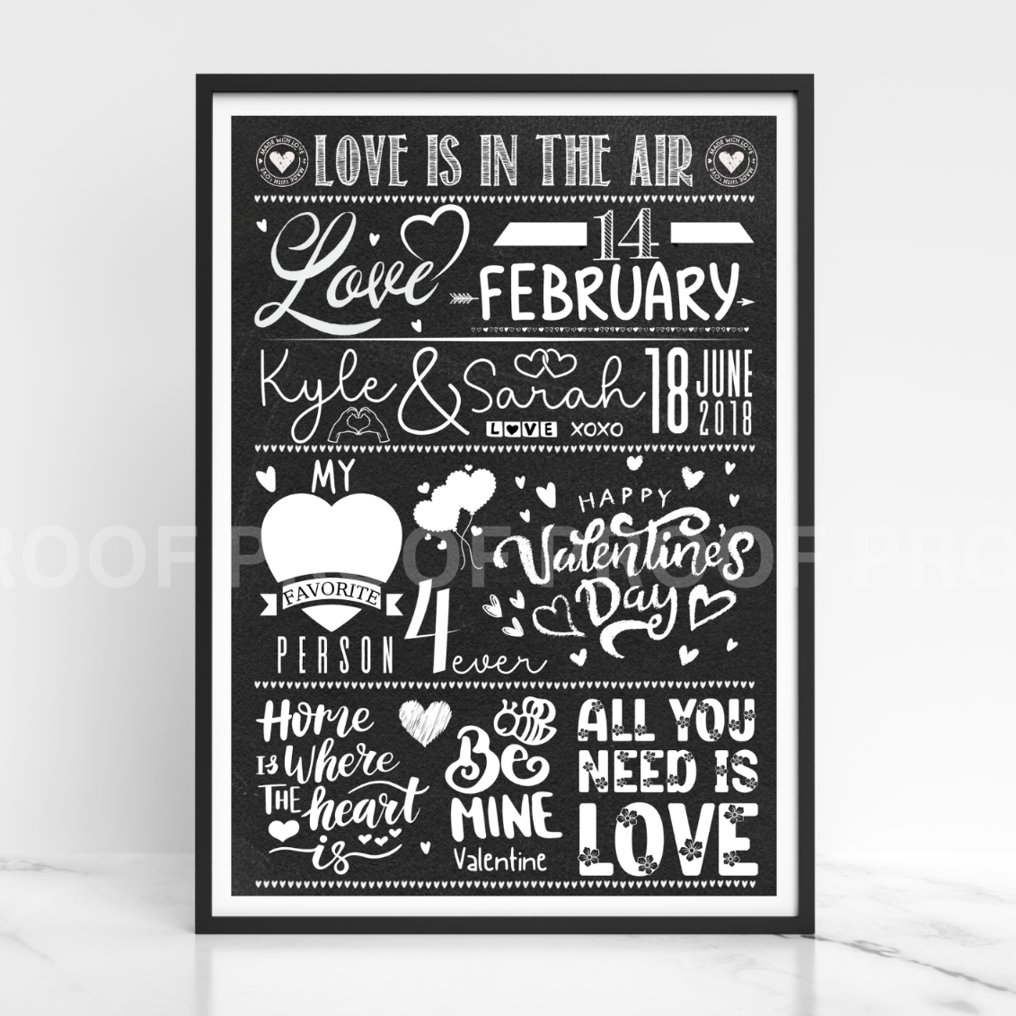 Personalised Valentines Gift Anniversary Gift day we met print A5 A4 A3