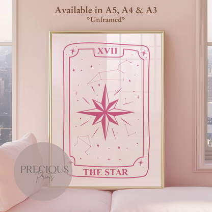 The Star Tarot Poster / Pink Preppy Poster / Trendy Poster / A5 A4 A3 / Unframed