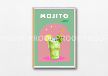 Colourful Cocktail Posters / Preppy Wall Art / A5 A4 A3 Unframed