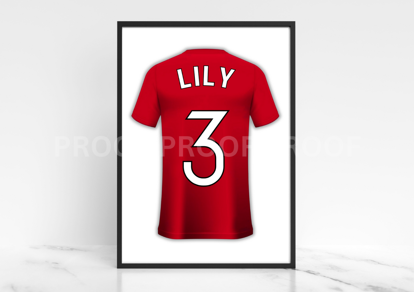Man Utd Football Shirt Poster | Personalised | Wall Art Print | Gift | A5 A4 A3