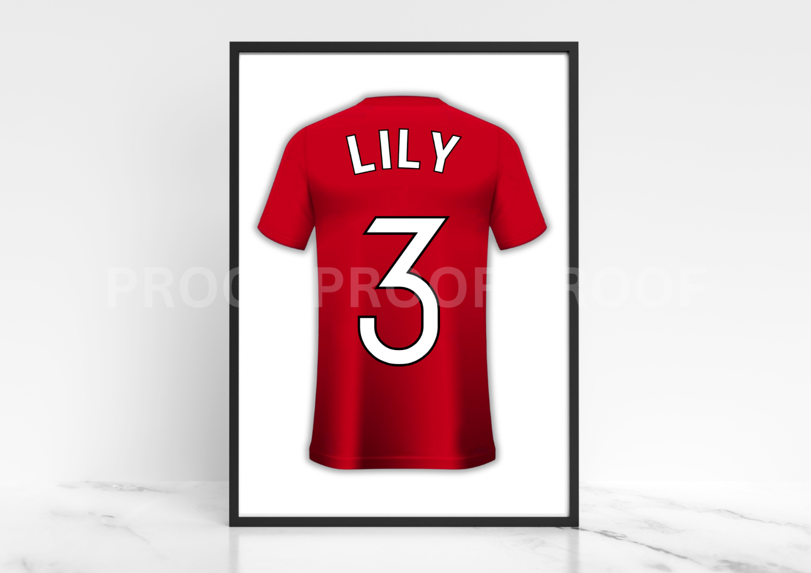 Man Utd Football Shirt Poster | Personalised | Wall Art Print | Gift | A5 A4 A3