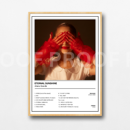 Ariana Grande Eternal Sunshine Album Cover Poster / Music Gift A5 A4 A3