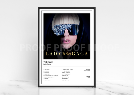 Lady Gaga The Fame Album Single Cover Poster / Music Christmas Gift