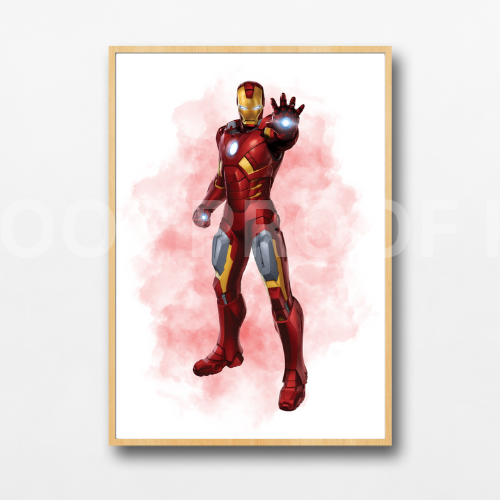 Set of 3 Personalised Girl/boy Nursery bedroom Print / Ironman Marvel A5 A4 A3