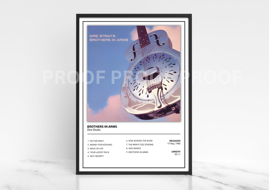 Dire Straits Brothers In Arms Album Single Cover Poster / Music Poster