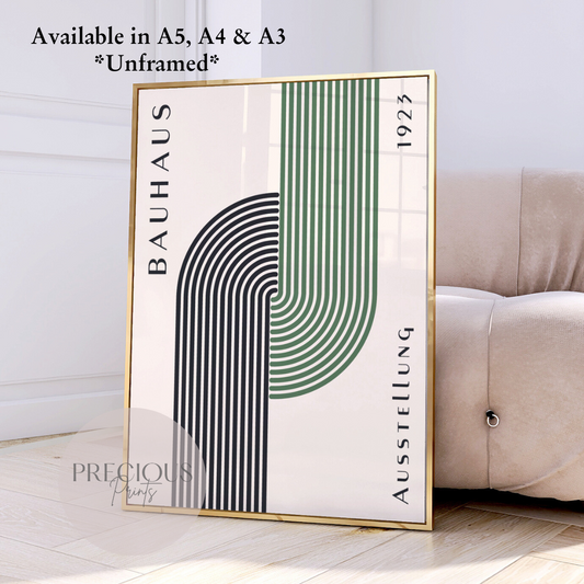 Sage Green Bauhaus Print A5 A4 A3 Art Exhibition Sage Green Poster