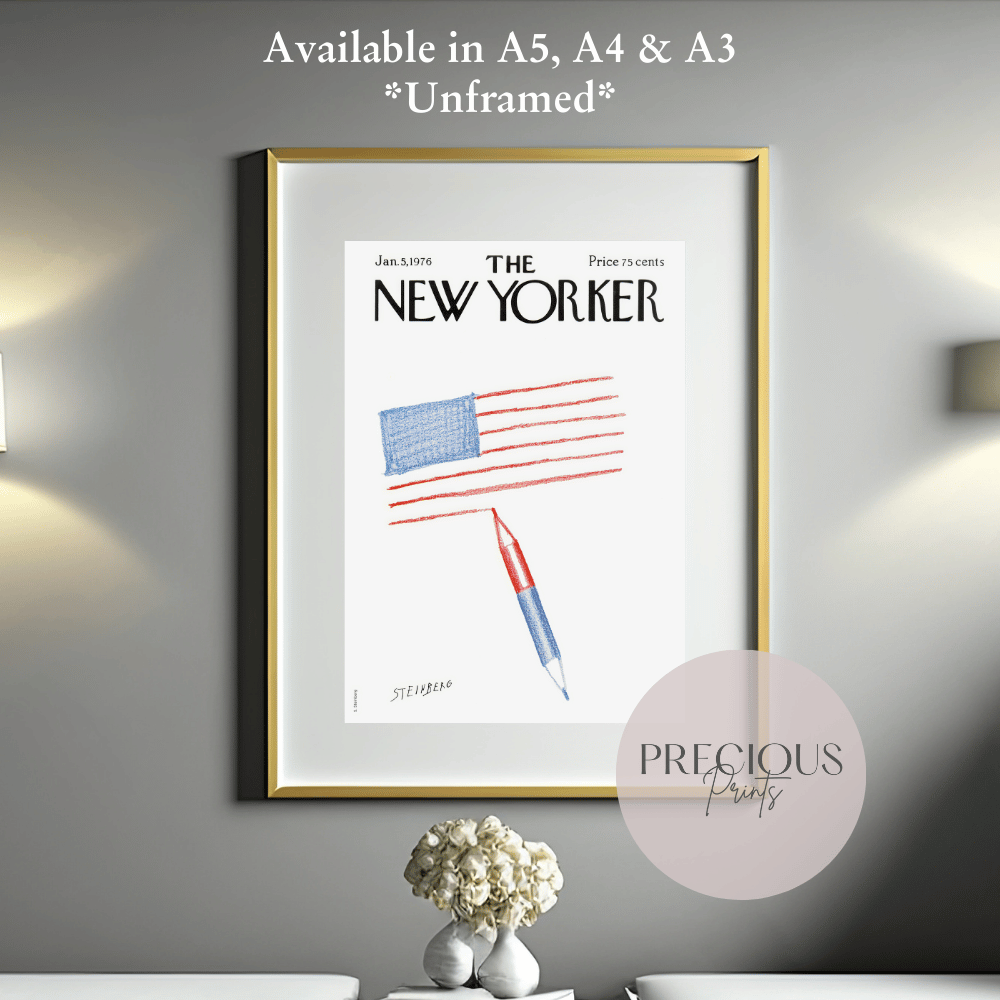 The New Yorker 5 January 1976 Print Vintage Wall Art Saul Steinberg