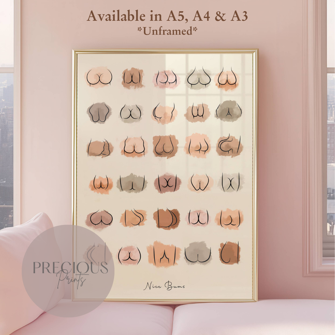 ''Nice Bum'' Funny Poster / Funny Wall Art / Humour Art Print / A5 A4 A3
