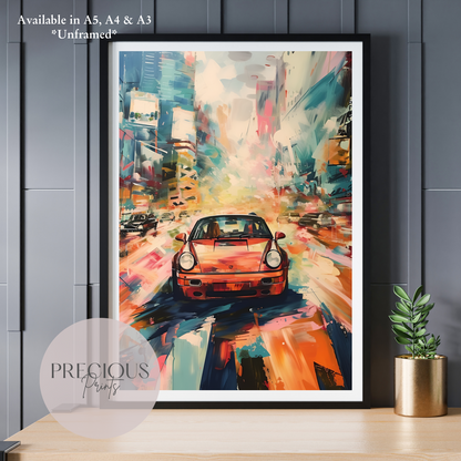 Classic Porsche Sports Car Wall Art Print Poster / A5 A4 A3 Unframed Classic Car