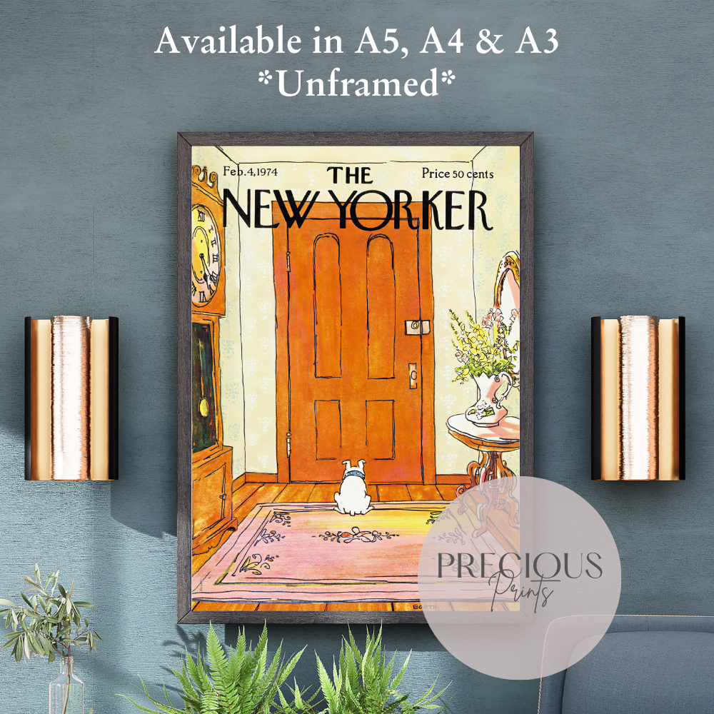The New Yorker 4 February 1974 Wall Art Print / George Booth ''The Long Wait''