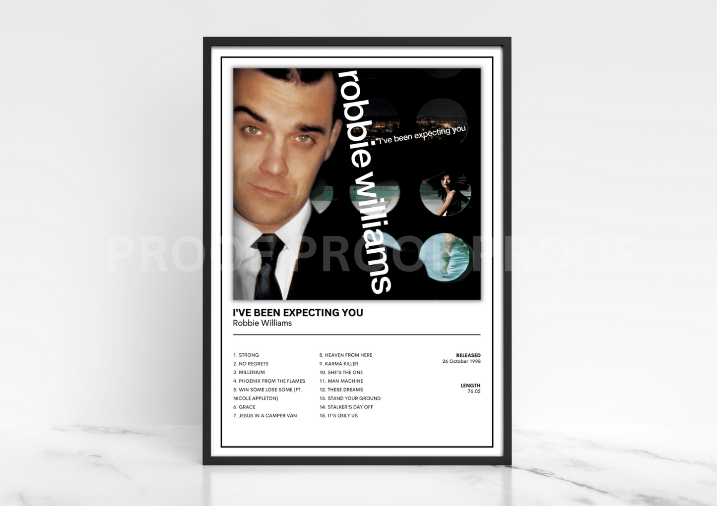 Robbie Williams I've Been Expecting You Album Single Cover Poster / Music Gift