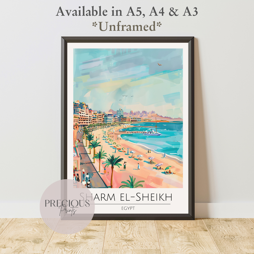 Egypt, Sharm El Sheikh Travel Print Poster / Vintage Wall Art / A5 A4 A3
