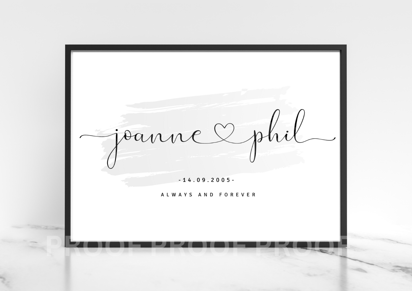 Personalised Valentine Anniversary Wedding Gift Art Print A5 A4 A3