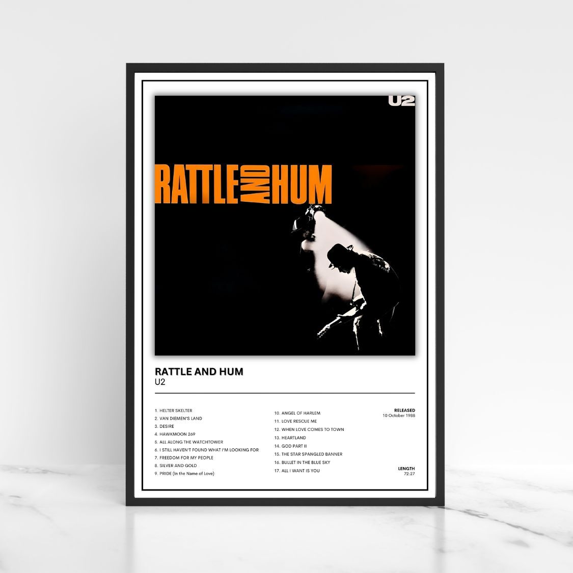 U2 Album Poster Full Collection A5 A4 A3 Unframed