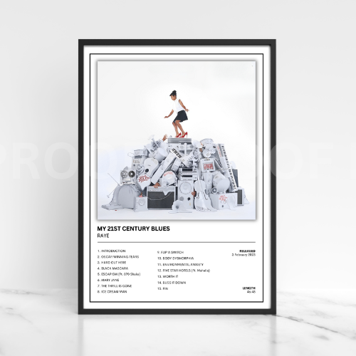 RAYE My 21st Century Blues Album Cover Poster / Music Gift A5 A4 A3