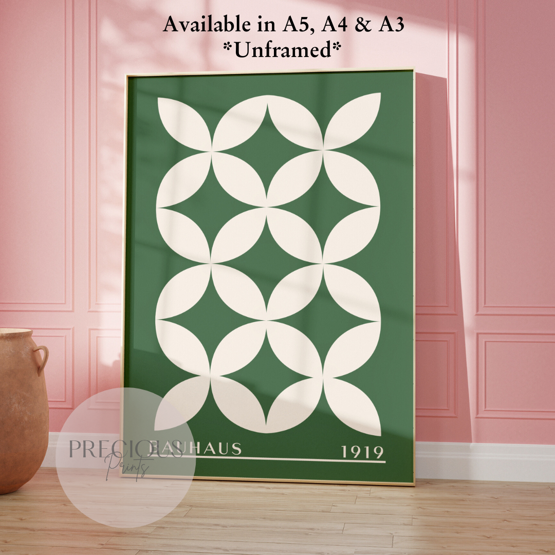 Sage Green Bauhaus Print A5 A4 A3 Art Exhibition Sage Green Poster