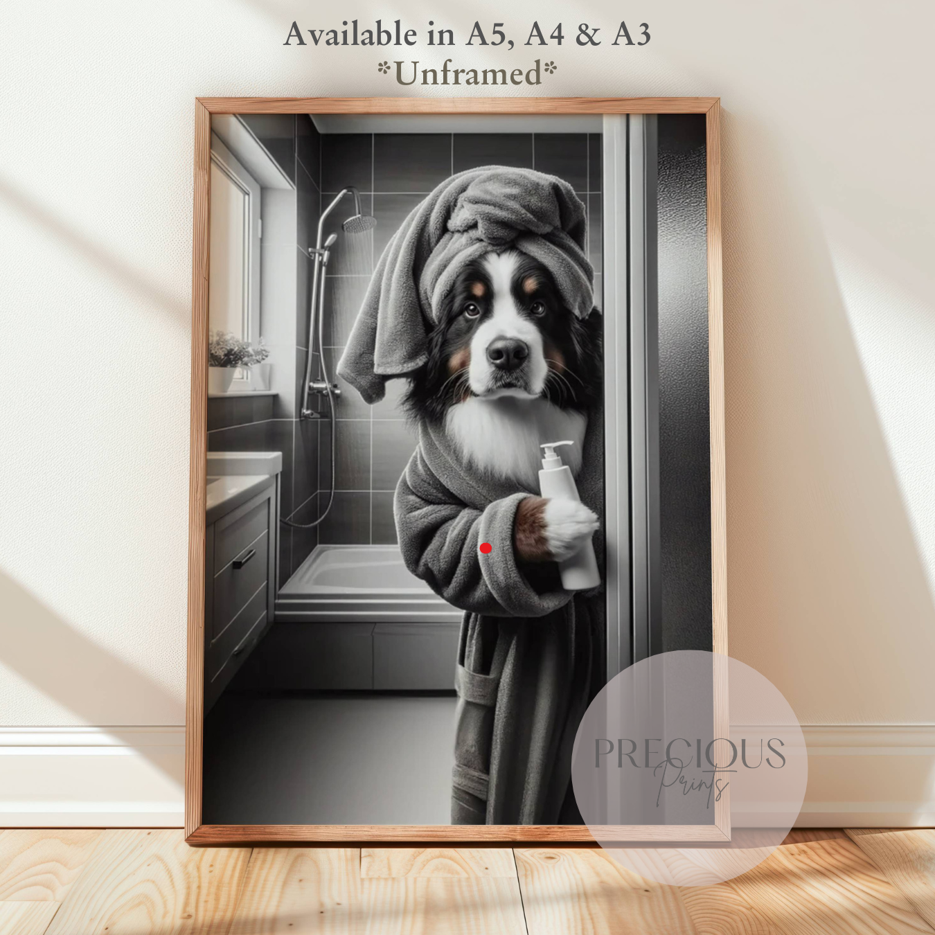 Bernese Mountain Dog Wall Art / Funny Wall Art / Funny Prints / Bathroom Humour