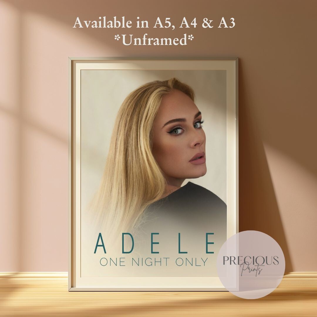 Adele One Night Only Poster / A5 A4 A3 Unframed / Fast Delivery / High Quality