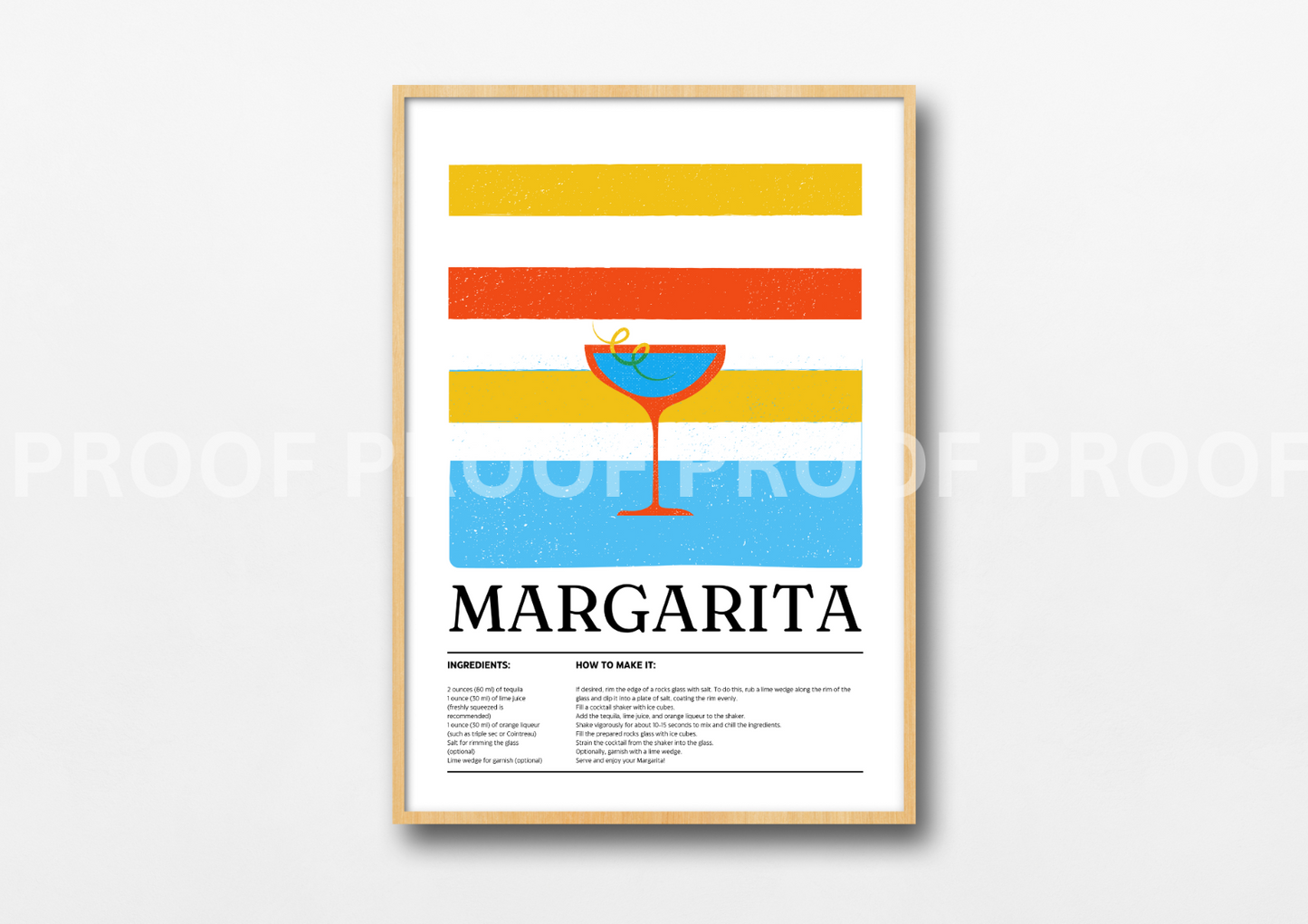 Colourful Cocktail Preppy Prints Poster / Vintage Retro Prints