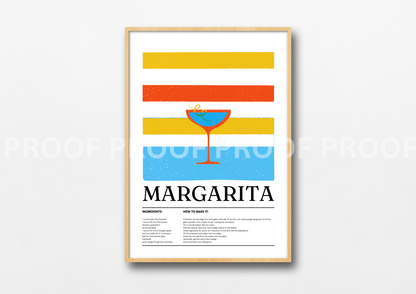 Colourful Cocktail Preppy Prints Poster / Vintage Retro Prints