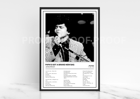 James Brown Papas Got a Brand new bag Album Single Cover Poster / Music Poster