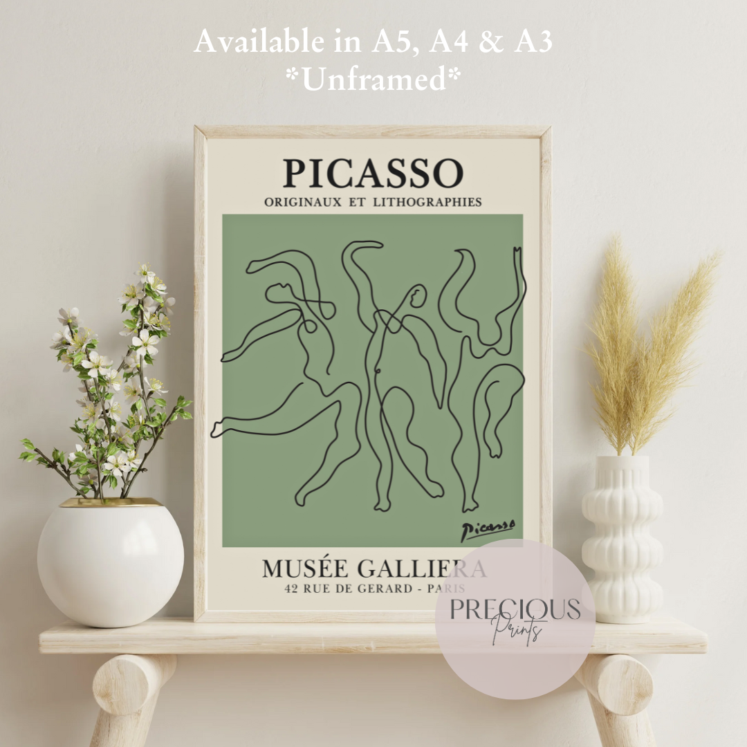 Pablo Picasso Three Dancers Print, Minimalist Modern Poster, Gallery Fine Art