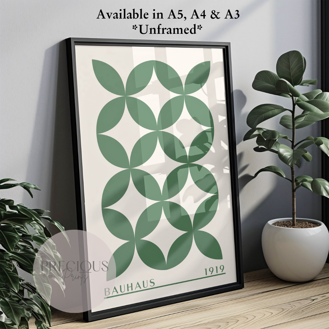 Sage Green Bauhaus Print A5 A4 A3 Art Exhibition Sage Green Poster