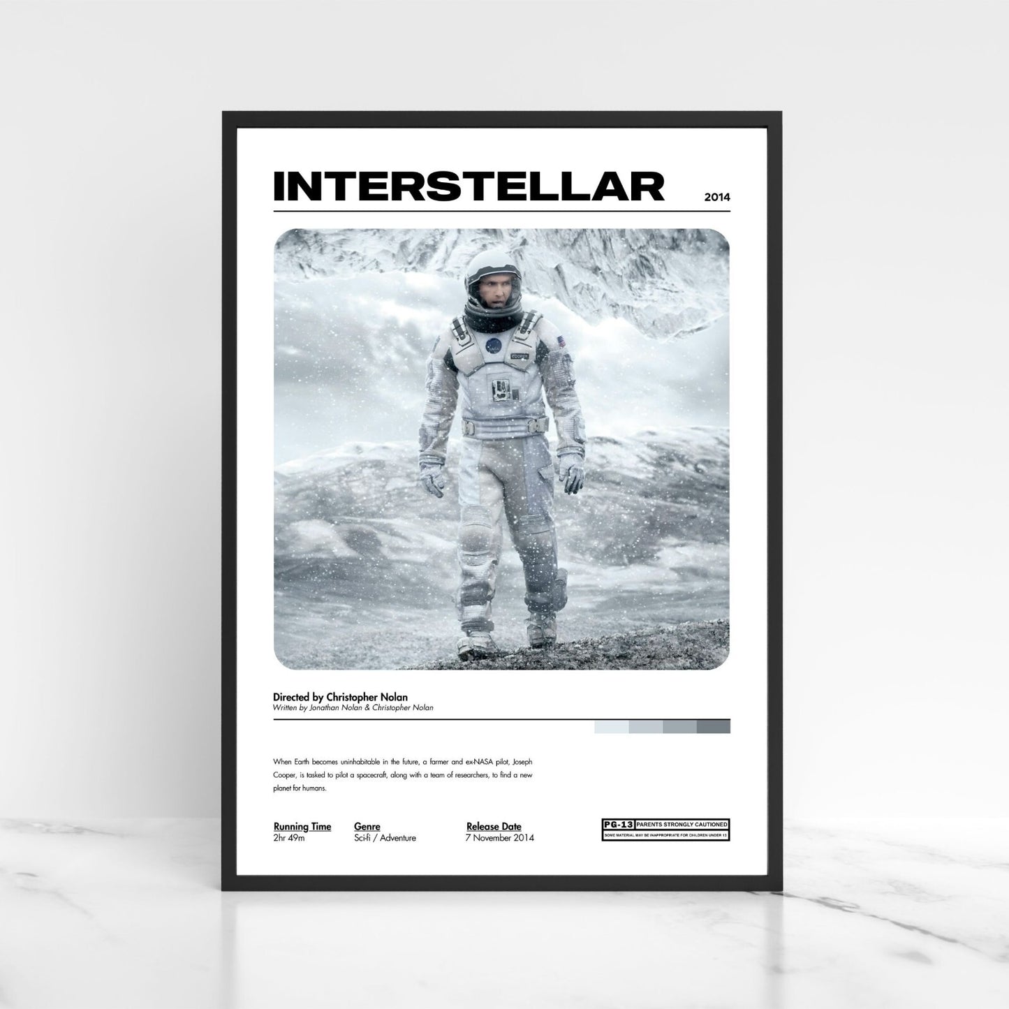 Interstellar Movie Poster A5 A4 A3 Unframed High Gloss Print