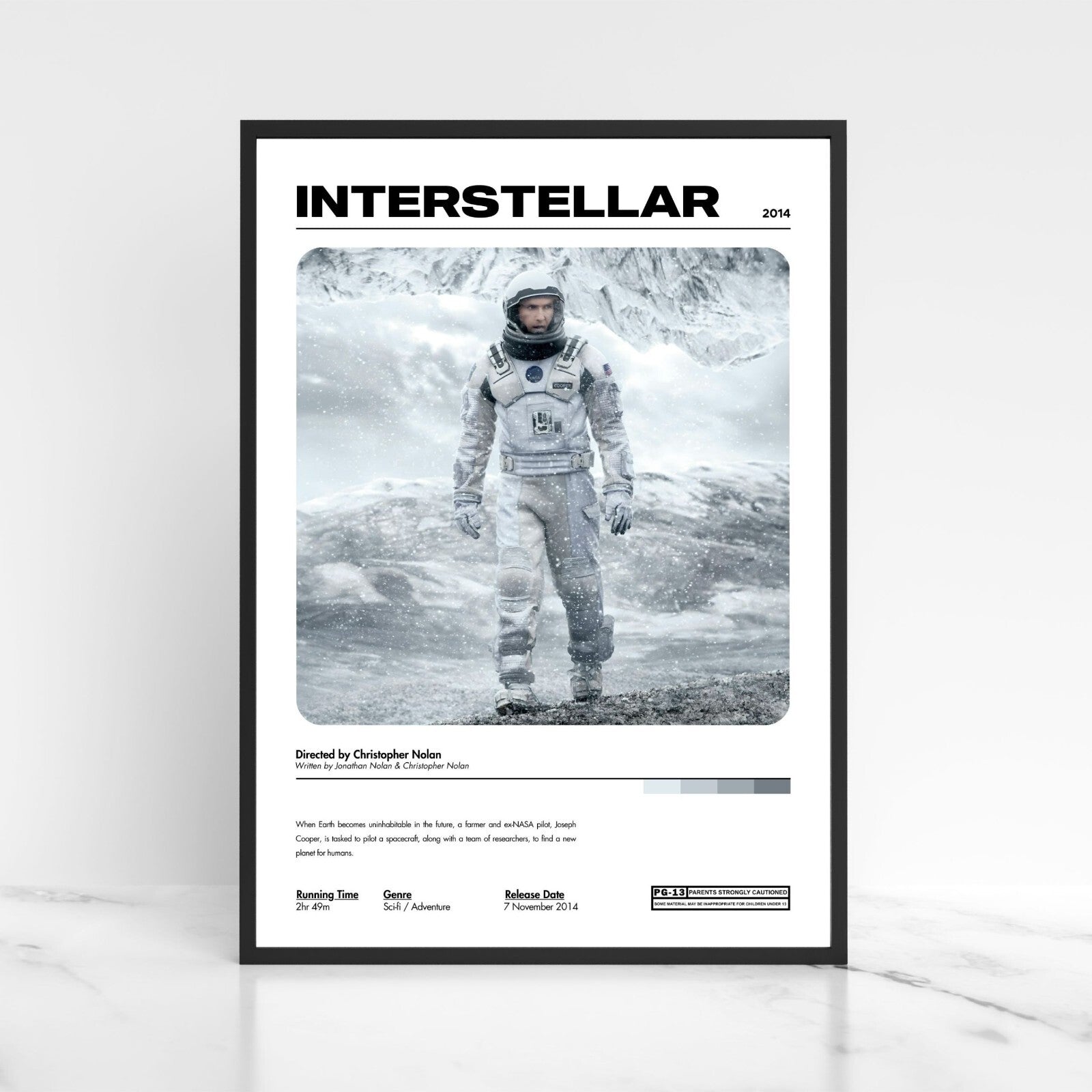 Interstellar Movie Poster A5 A4 A3 Unframed High Gloss Print