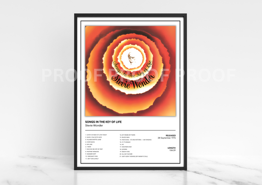 Stevie Wonder Songs in the Key of Life Album Single Cover Poster / Music Poster