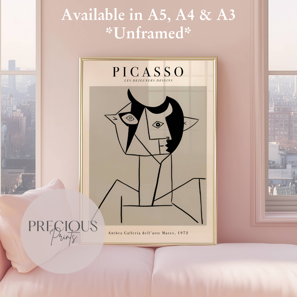 Picasso Anthea Galleria 1972 Exhibition Print / Vintage Gallery Wall Art