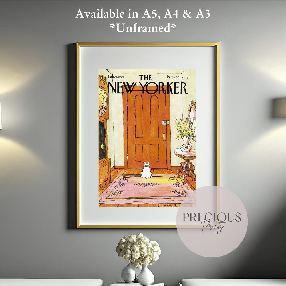 The New Yorker 4 February 1974 Wall Art Print / George Booth ''The Long Wait''