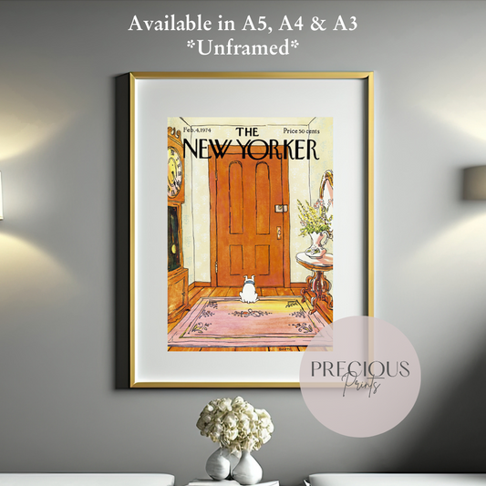 The New Yorker 4 February 1974 Wall Art Print / George Booth ''The Long Wait''