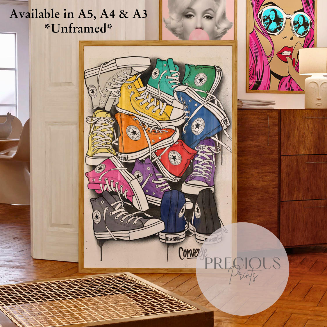 Converse Wall Art Poster / Preppy Trendy Retro Colourful Wall Art Tween