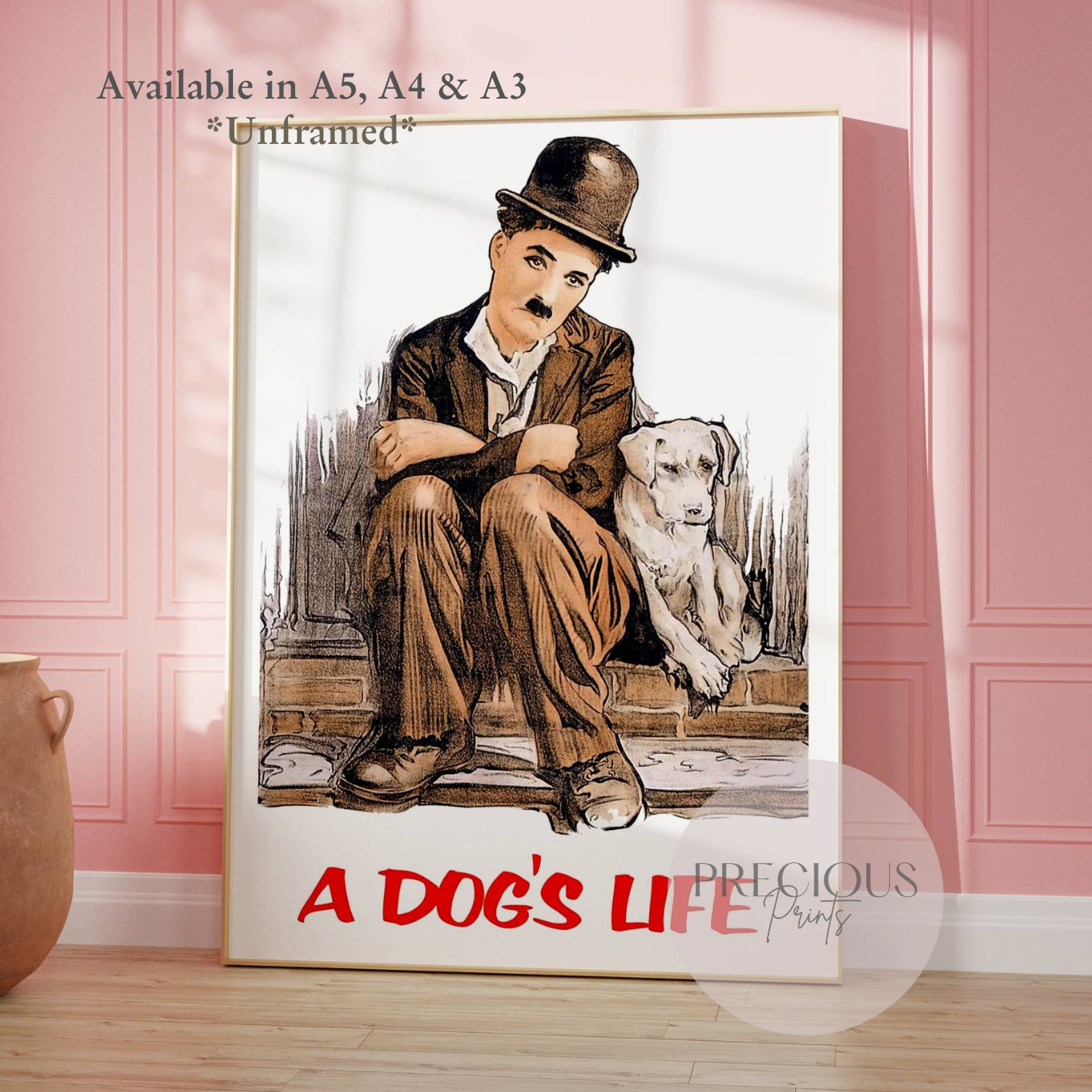A Dog's Life (1918) Charlie Chaplin movie poster Print / A5 A4 A3 / Unframed