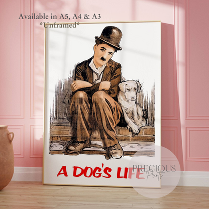 A Dog's Life (1918) Charlie Chaplin movie poster Print / A5 A4 A3 / Unframed