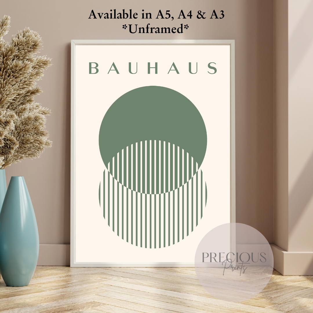 Sage Green Bauhaus Print A5 A4 A3 Art Exhibition Sage Green Poster