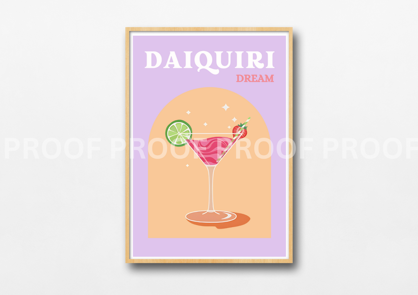 Colourful Cocktail Posters / Preppy Wall Art / A5 A4 A3 Unframed
