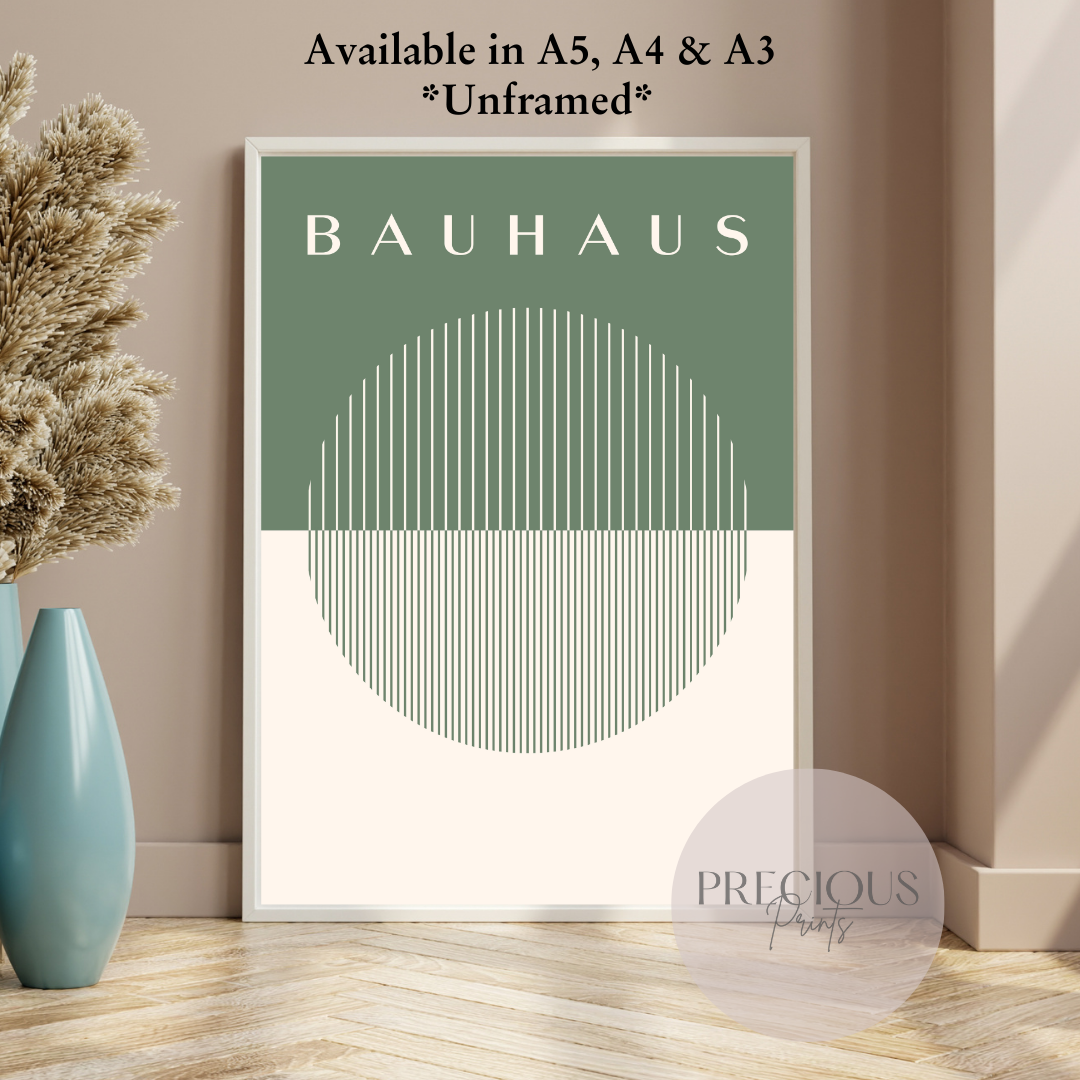 Sage Green Bauhaus Print A5 A4 A3 Art Exhibition Sage Green Poster